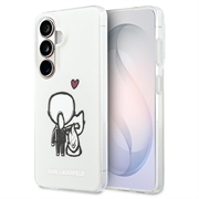 Samsung Galaxy S26 Karl Lagerfeld IML Karl&Choupette Magnetisk-deksel med logo på baksiden - Gjennomsiktig