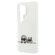 Samsung Galaxy S26 Ultra Karl Lagerfeld IML Karl&Choupette Peekaboo Logo magnetisk-deksel - hvit