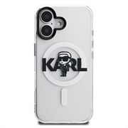 iPhone 16 Karl Lagerfeld IML Karl Sketch Logo MagSafe-deksel - gjennomsiktig