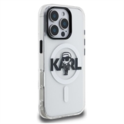 iPhone 16 Pro Karl Lagerfeld IML Karl Sketch Logo MagSafe-deksel - gjennomsiktig