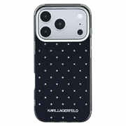 iPhone 18 Pro/17 Pro Karl Lagerfeld IML-strass over hele overflaten/galvanisert logo hybrid-deksel - svart