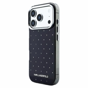 iPhone 18 Pro/17 Pro Karl Lagerfeld IML-strass over hele overflaten/galvanisert logo hybrid-deksel - svart