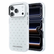 iPhone 18 Pro Max/17 Pro Max Karl Lagerfeld IML-strass over hele overflaten/galvanisert logo hybrid-deksel - hvit
