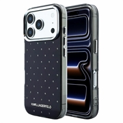 iPhone 18 Pro Max/17 Pro Max Karl Lagerfeld IML-strass over hele overflaten/galvanisert logo hybrid-deksel - svart