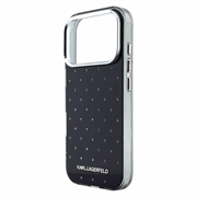 iPhone 18 Pro Max/17 Pro Max Karl Lagerfeld IML-strass over hele overflaten/galvanisert logo hybrid-deksel - svart