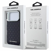 iPhone 18 Pro Max/17 Pro Max Karl Lagerfeld IML-strass over hele overflaten/galvanisert logo hybrid-deksel - svart