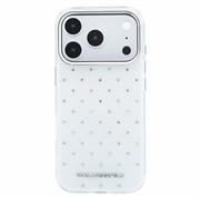 iPhone 18 Pro/17 Pro Karl Lagerfeld IML-strass over hele overflaten/galvanisert logo hybrid-deksel - hvit