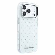 iPhone 18 Pro/17 Pro Karl Lagerfeld IML-strass over hele overflaten/galvanisert logo hybrid-deksel - hvit