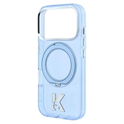 iPhone 18 Pro/17 Pro Karl Lagerfeld IML Ring Stand 360 Kameo Metal MagSafe-deksel - Lysblå