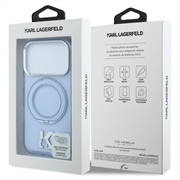 iPhone 18 Pro/17 Pro Karl Lagerfeld IML Ring Stand 360 Kameo Metal MagSafe-deksel - Lysblå