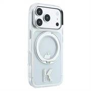 iPhone 18 Pro Max/17 Pro Max Karl Lagerfeld IML Ring Stand 360 Kameo Metal MagSafe-deksel - gjennomsiktig