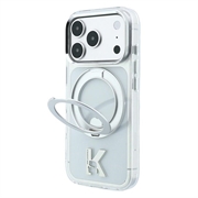 iPhone 18 Pro/17 Pro Karl Lagerfeld IML Ring Stand 360 Kameo Metal MagSafe-deksel - gjennomsiktig