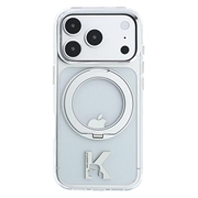 iPhone 18 Pro/17 Pro Karl Lagerfeld IML Ring Stand 360 Kameo Metal MagSafe-deksel - gjennomsiktig
