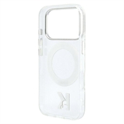 iPhone 18 Pro/17 Pro Karl Lagerfeld IML Ring Stand 360 Kameo Metal MagSafe-deksel - gjennomsiktig