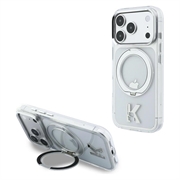 iPhone 18 Pro/17 Pro Karl Lagerfeld IML Ring Stand 360 Kameo Metal MagSafe-deksel - gjennomsiktig