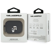 AirPods Pro 3 Karl Lagerfeld Karl & Choupette 3D silikonetui - svart