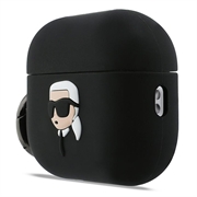AirPods Pro 3 Karl Lagerfeld Karl Head 3D Silikondeksel - Svart