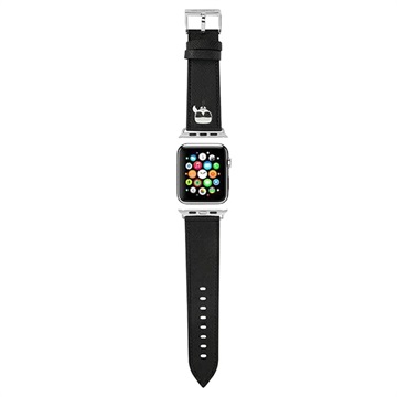 Karl Lagerfeld Karl Head Apple Watch Ultra 2/Ultra/9/8/SE (2022)/7/SE/6/5/4/3/2/1 Stropp - 49mm/45mm/44mm/42mm - Svart