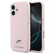 iPhone 17 Karl Lagerfeld Karl and Choupette Heads Pins-deksel - MagSafe-kompatibelt - rosa