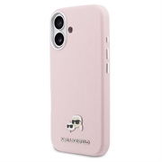 iPhone 17 Karl Lagerfeld Karl and Choupette Heads Pins-deksel - MagSafe-kompatibelt - rosa