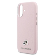 iPhone 17 Karl Lagerfeld Karl and Choupette Heads Pins-deksel - MagSafe-kompatibelt - rosa