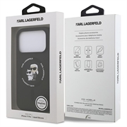 iPhone 18 Pro Max Karl Lagerfeld Karl and Choupette MagSafe-deksel i flytende silikon - Svart