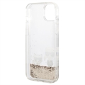 Karl Lagerfeld Liquid Glitter Karl & Choupette iPhone 14 Plus Deksel - Gull