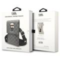 Karl Lagerfeld Monogram Ikonik Smarttelefon Skulderveske - Sølv