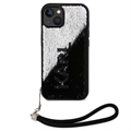 iPhone 13 Karl Lagerfeld Reversible Sequins Deksel - Svart / Sølv