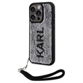 iPhone 14 Pro Max Karl Lagerfeld Reversible Sequins Deksel - Svart / Sølv