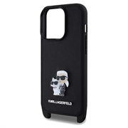 iPhone 15 Pro Karl Lagerfeld Saffiano Crossbody Metal Karl & Choupette Deksel - Svart