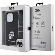 iPhone 15 Pro Karl Lagerfeld Saffiano Crossbody Metal Karl & Choupette Deksel - Svart