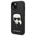 Karl Lagerfeld Saffiano Karl\'s Head iPhone 14 Deksel - Svart