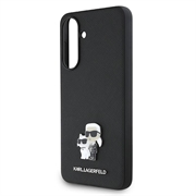 Samsung Galaxy A36 Karl Lagerfeld Saffiano Metal Karl and Choupette-deksel - Svart