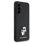 Samsung Galaxy A36 Karl Lagerfeld Saffiano Metal Karl and Choupette-deksel - Svart