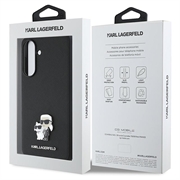 Samsung Galaxy A36 Karl Lagerfeld Saffiano Metal Karl and Choupette-deksel - Svart