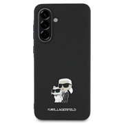 Samsung Galaxy A56 Karl Lagerfeld Saffiano Metal Karl and Choupette-deksel - Svart