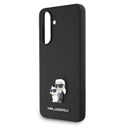 Samsung Galaxy A56 Karl Lagerfeld Saffiano Metal Karl and Choupette-deksel - Svart