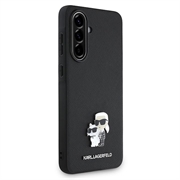 Samsung Galaxy A56 Karl Lagerfeld Saffiano Metal Karl and Choupette-deksel - Svart