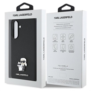 Samsung Galaxy A56 Karl Lagerfeld Saffiano Metal Karl and Choupette-deksel - Svart