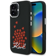 iPhone 16 Karl Lagerfeld Silicone Heart Sign Logo MagSafe-deksel - svart