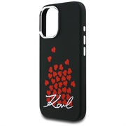 iPhone 16 Karl Lagerfeld Silicone Heart Sign Logo MagSafe-deksel - svart