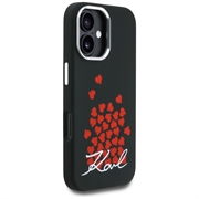 iPhone 16 Karl Lagerfeld Silicone Heart Sign Logo MagSafe-deksel - svart