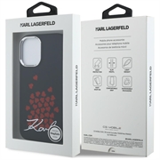 iPhone 16 Karl Lagerfeld Silicone Heart Sign Logo MagSafe-deksel - svart