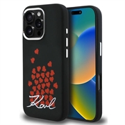 iPhone 16 Pro Karl Lagerfeld Silicone Heart Sign Logo MagSafe-deksel - svart