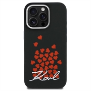iPhone 16 Pro Max Karl Lagerfeld Silicone Heart Sign Logo MagSafe-deksel - svart