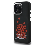 iPhone 16 Pro Max Karl Lagerfeld Silicone Heart Sign Logo MagSafe-deksel - svart
