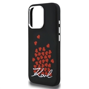 iPhone 16 Pro Max Karl Lagerfeld Silicone Heart Sign Logo MagSafe-deksel - svart