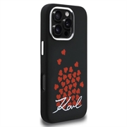 iPhone 16 Pro Max Karl Lagerfeld Silicone Heart Sign Logo MagSafe-deksel - svart
