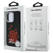 iPhone 16 Pro Max Karl Lagerfeld Silicone Heart Sign Logo MagSafe-deksel - svart